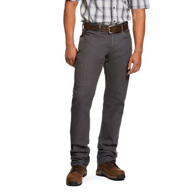 Ariat Work: Rebar M4 Low Rise DuraStretch Made Tough Stackable Straight Leg Pantalones Hombre - Gris